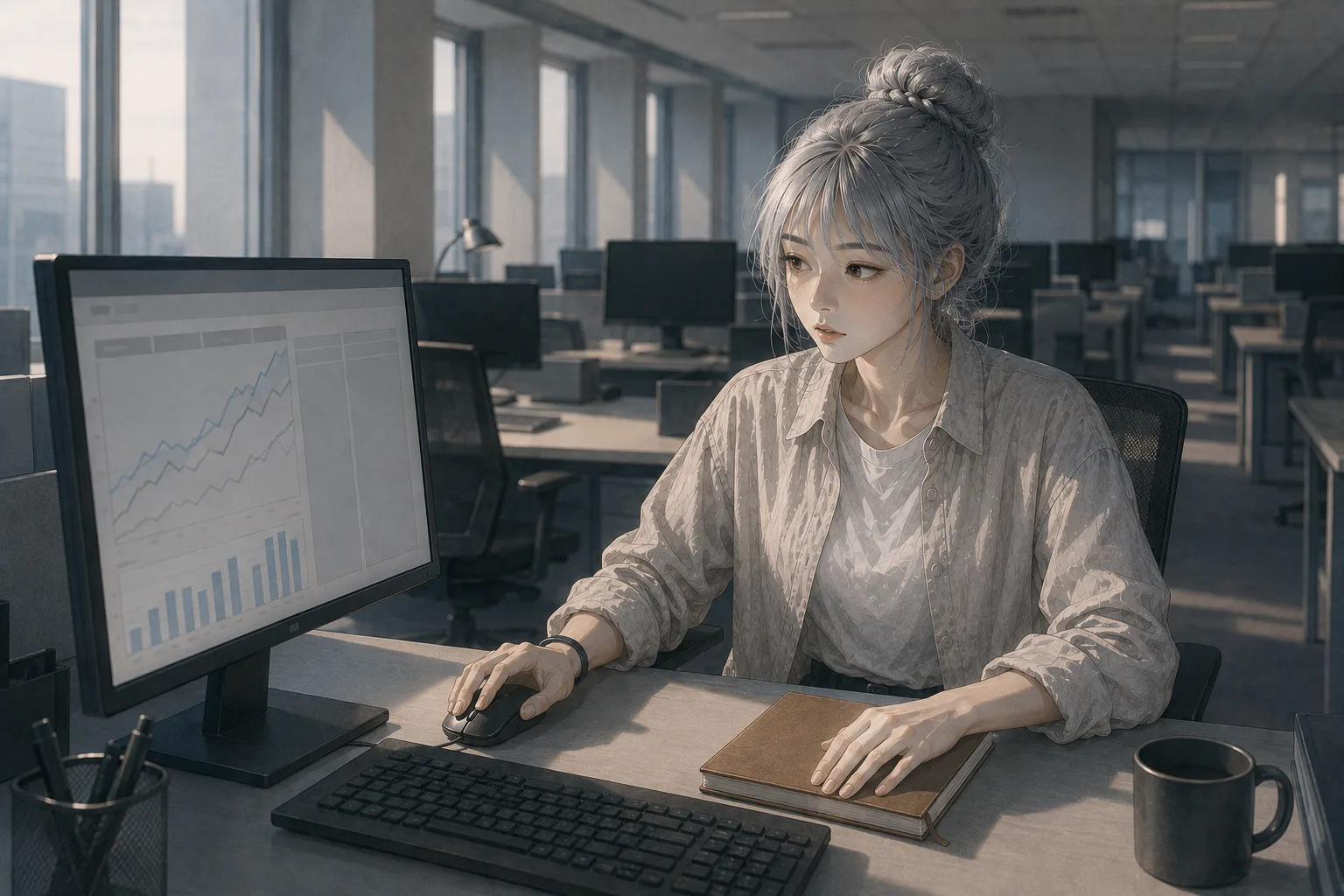 示意圖：何依琪在報表上新增「轉真人比例」欄位